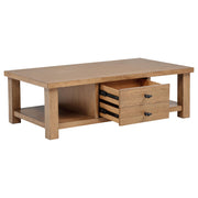 Beasley 2-Drawer Wood Coffee Table Golden Oak - 723328