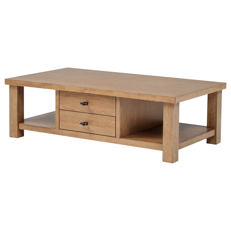 Beasley 2-Drawer Wood Coffee Table Golden Oak - 723328