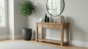 Beasley 2-Drawer Wood Console Table Golden Oak - 723329