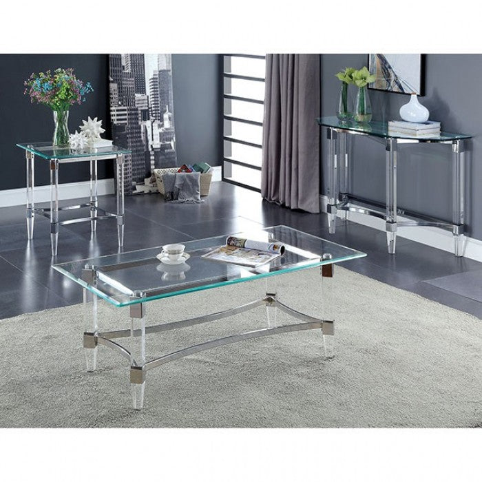 Beaumaris Clear/Chrome Coffee Table - CM4164C