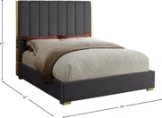 Becca Velvet Full Bed Grey - BeccaGrey-F