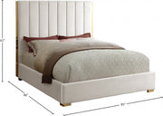 Becca Velvet King Bed Cream - Gate FurnitureKing Bed