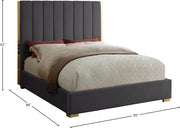 Becca Velvet King Bed Grey - Gate FurnitureKing Bed