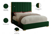 Becca Velvet Queen Bed Green - Gate FurnitureQueen Bed