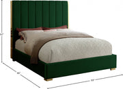 Becca Velvet Queen Bed Green - Gate FurnitureQueen Bed