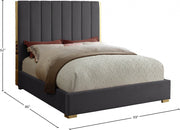 Becca Velvet Queen Bed Grey - Gate FurnitureQueen Bed