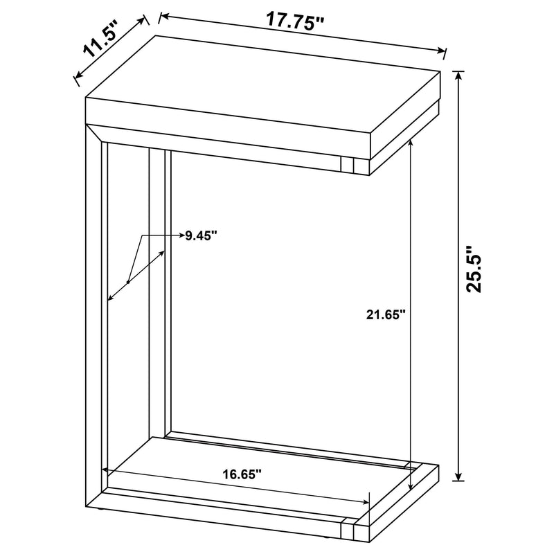 Beck Engineered Wood C-Shape Sofa Side Table Cement - 902933
