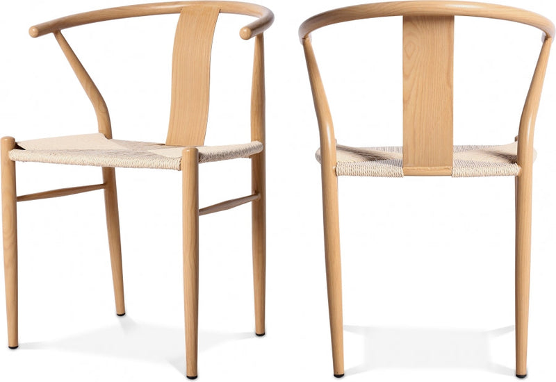 Beck Hand Woven Rope Dining Chair in Natural, Set of 2 - 893Oak-C