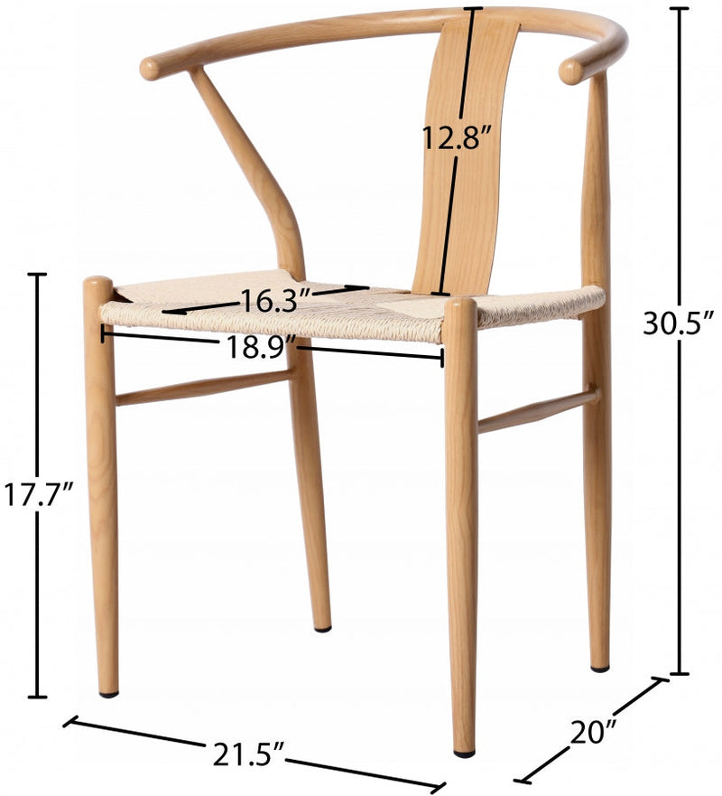 Beck Hand Woven Rope Dining Chair in Natural, Set of 2 - 893Oak-C