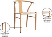 Beck Hand Woven Rope Dining Chair in Natural, Set of 2 - 893Oak-C