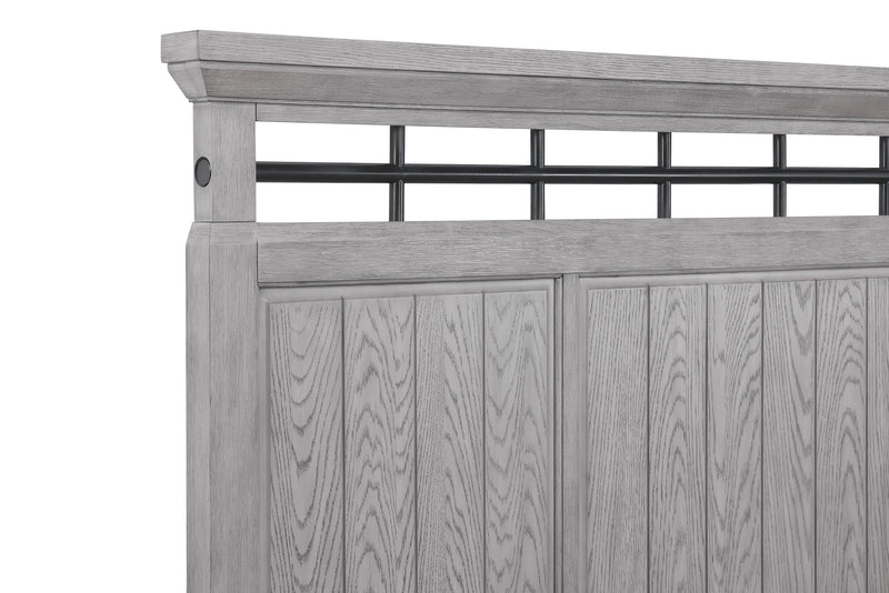 Beckett Rustic Gray King Footboard Bench Panel Bed - Gate FurnitureKing Bed