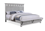 Beckett Rustic Gray King Footboard Bench Panel Bed - Gate FurnitureKing Bed