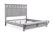 Beckett Rustic Gray Queen Footboard Bench Panel Bed - Gate FurnitureQueen Bed