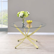 Beckham Round 46-inch Glass Top Dining Table Brass - 108441