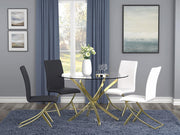 Beckham Round 46-inch Glass Top Dining Table Brass - 108441