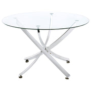 Beckham Round 46-inch Glass Top Dining Table Chrome - 106440