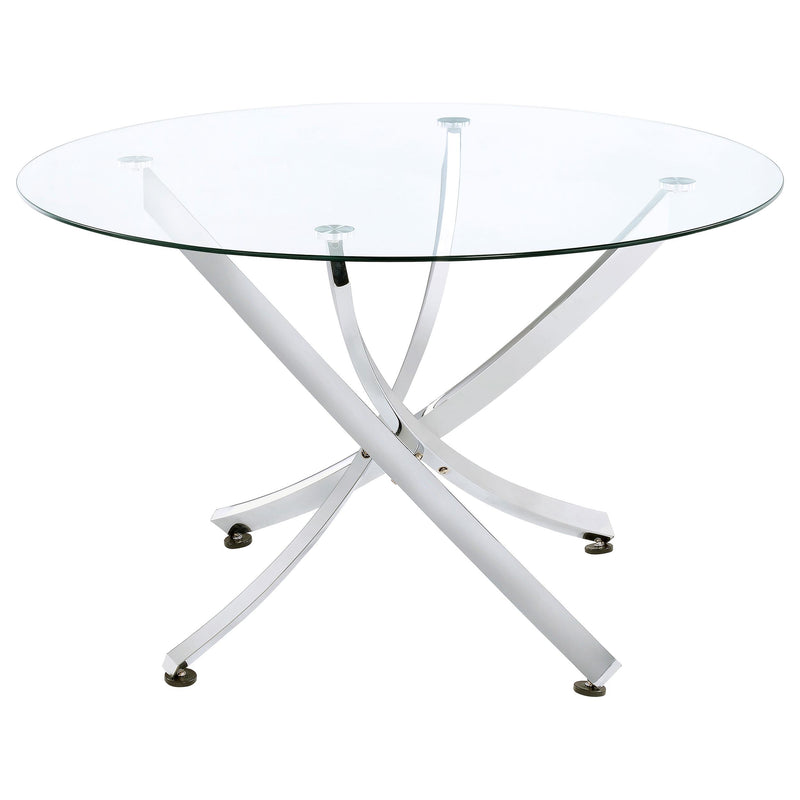 Beckham Round 46-inch Glass Top Dining Table Chrome - 106440