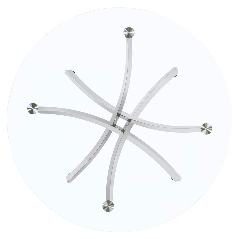 Beckham Round 46-inch Glass Top Dining Table Chrome - 106440
