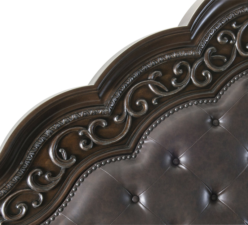 Beddington Dark Cherry Upholstered Panel Bedroom Set - Gate FurnitureBedroom Set