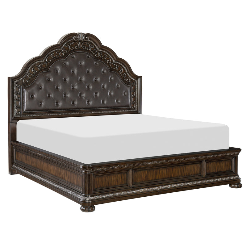 Beddington Dark Cherry Upholstered Panel Bedroom Set - Gate FurnitureBedroom Set