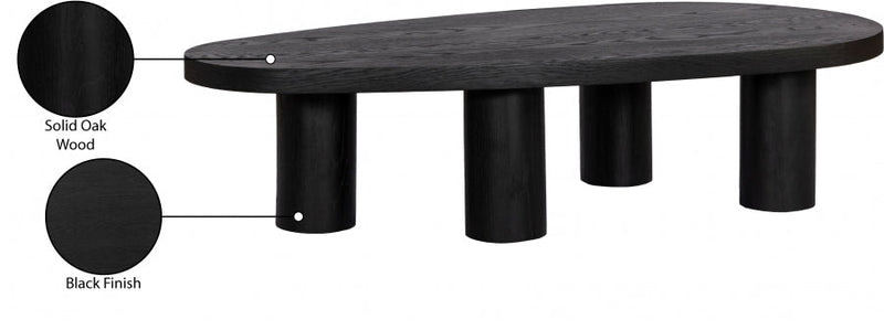 Beekman Oak Wood Coffee Table in Black - 291Black-C