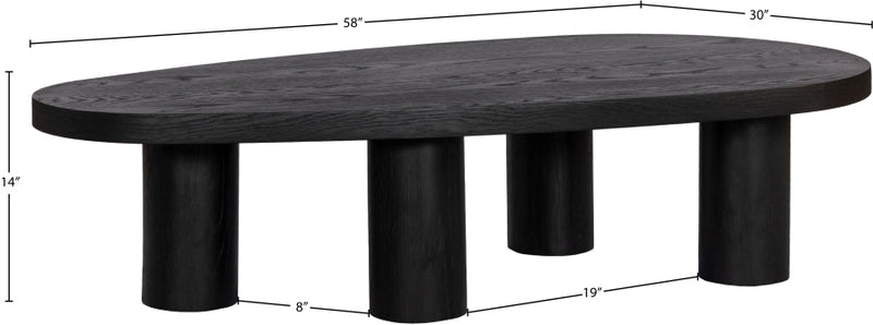 Beekman Oak Wood Coffee Table in Black - 291Black-C