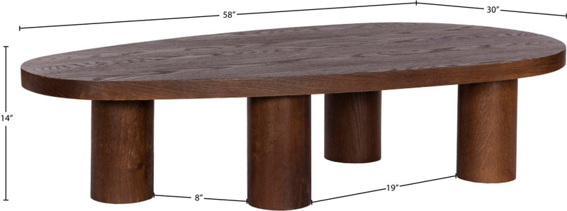 Beekman Oak Wood Coffee Table in Brown - 291Brown-C