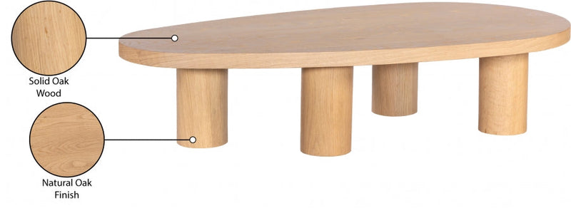 Beekman Oak Wood Coffee Table in Natural - 291Oak-C