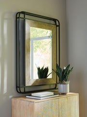 Beelman Black/Brown Accent Mirror - A8010409