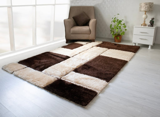 3D Shaggy BROWN-BEIGE Area Rug - 3D161 - 3D161-BRN/BEI-57