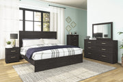 Belachime Black King Panel Bed - Gate FurnitureKing Bed