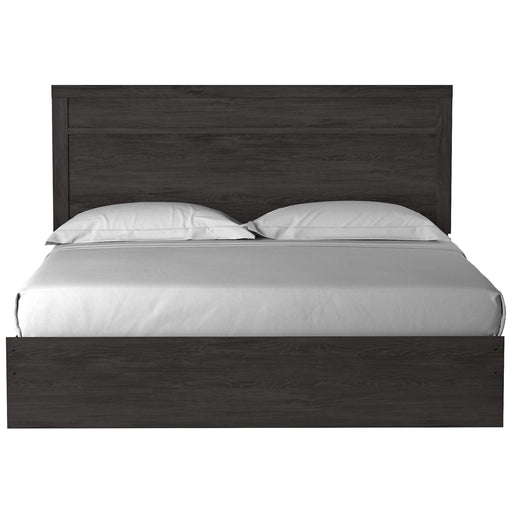 Belachime Black King Panel Bed - Gate FurnitureKing Bed