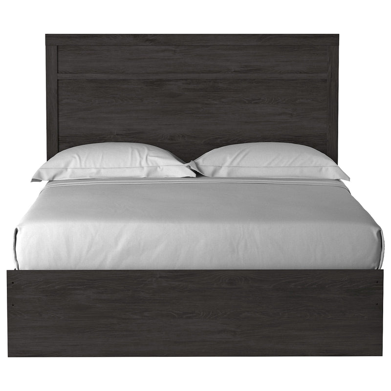 Belachime Black Queen Panel Bed - Gate FurnitureQueen Bed