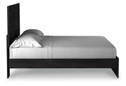 Belachime Charcoal King Panel Bed and Nightstand - B2589B9