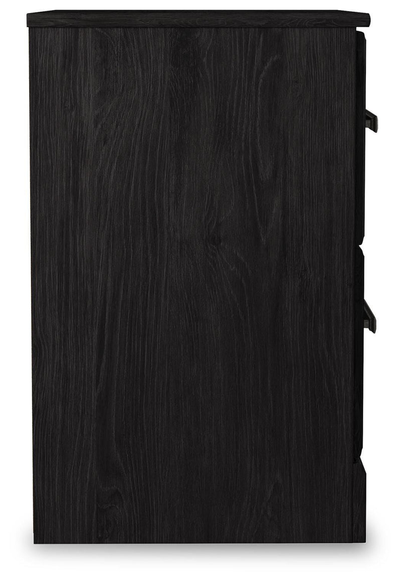 Belachime Charcoal King Panel Bed and Nightstand - B2589B9
