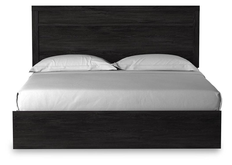 Belachime Charcoal King Panel Bed, Dresser, Chest and 2 Nightstands - B2589B14