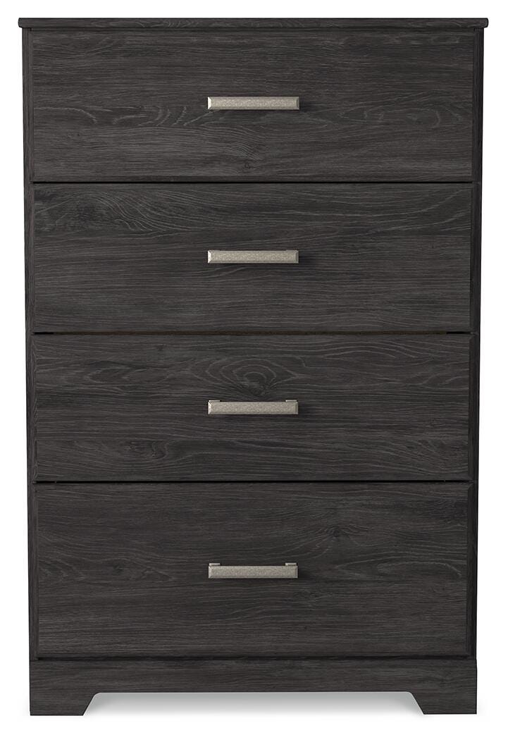 Belachime Charcoal King Panel Bed, Dresser, Chest and 2 Nightstands - B2589B14