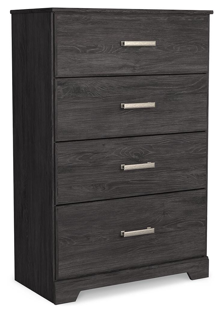 Belachime Charcoal King Panel Bed, Dresser, Chest and 2 Nightstands - B2589B14