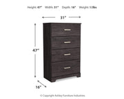 Belachime Full Panel Bed, Dresser, Chest and 2 Nightstands - B2589B19