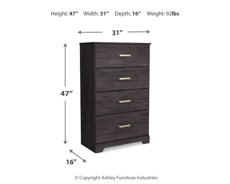 Belachime Full Panel Bed, Dresser, Chest and 2 Nightstands - B2589B19