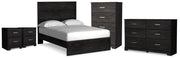 Belachime Full Panel Bed, Dresser, Chest and 2 Nightstands - B2589B19