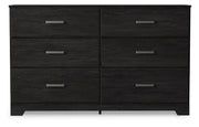 Belachime Full Panel Bed with Dresser in Charcoal - PKG018417