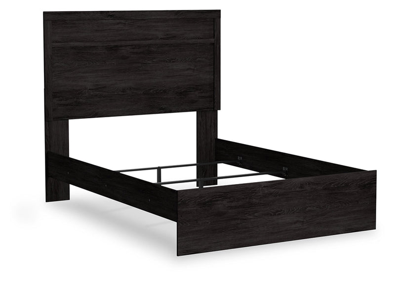 Belachime Full Panel Bed with Dresser in Charcoal - PKG018417