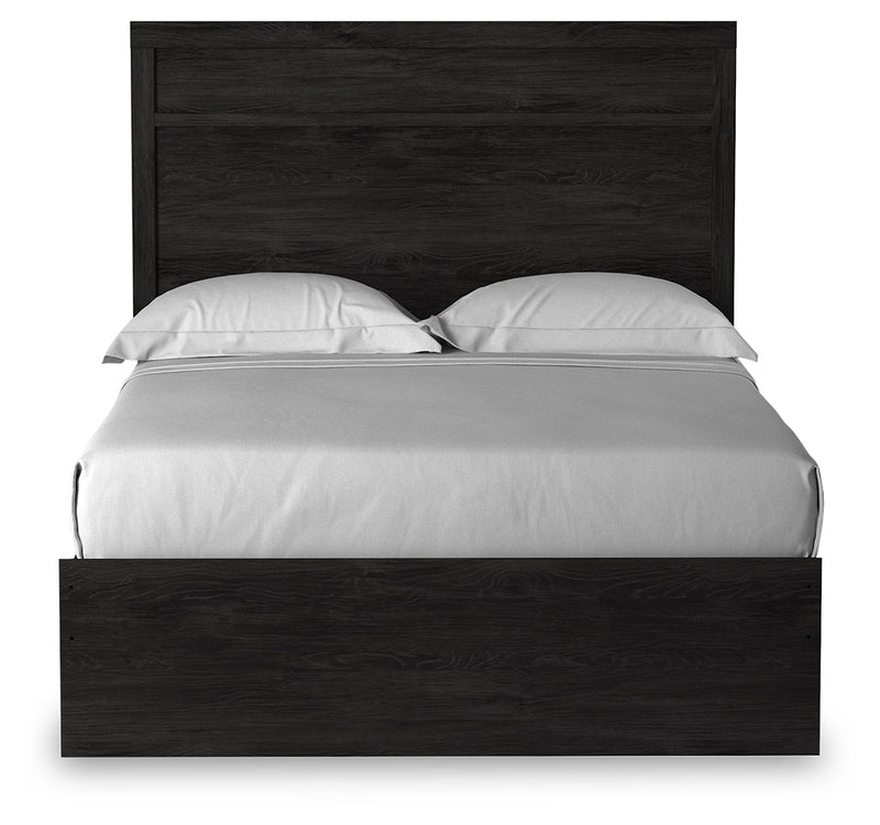 Belachime Full Panel Bed with Dresser in Charcoal - PKG018417