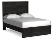 Belachime Full Panel Bed with Dresser in Charcoal - PKG018417