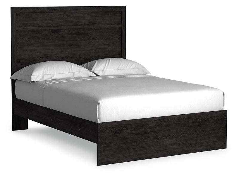 Belachime Full Panel Bed with Dresser in Charcoal - PKG018417