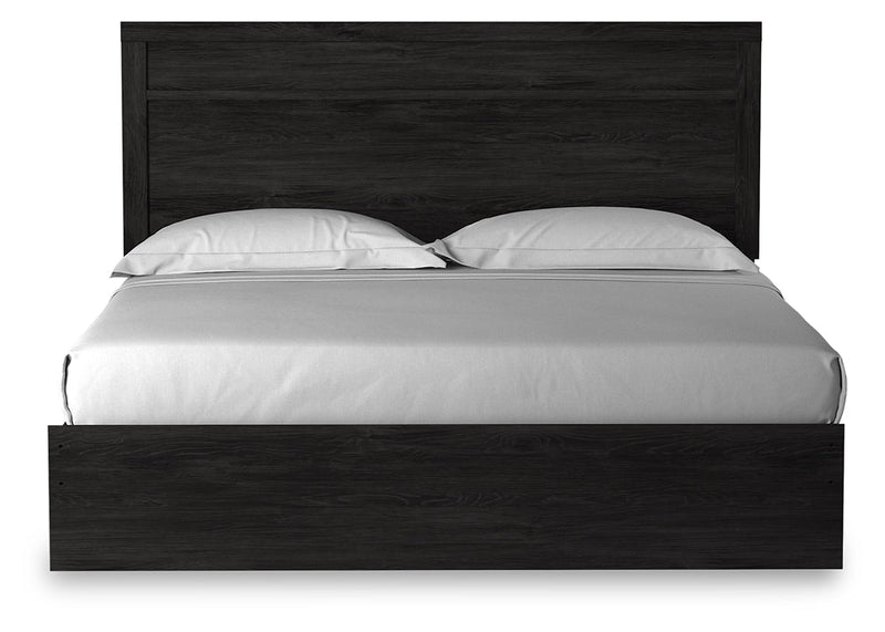 Belachime King Panel Bed with Dresser and 2 Nightstands in Charcoal from Ashley - Luna Furniture
