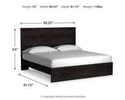 Belachime King Panel Bed with Dresser and 2 Nightstands in Charcoal from Ashley - Luna Furniture