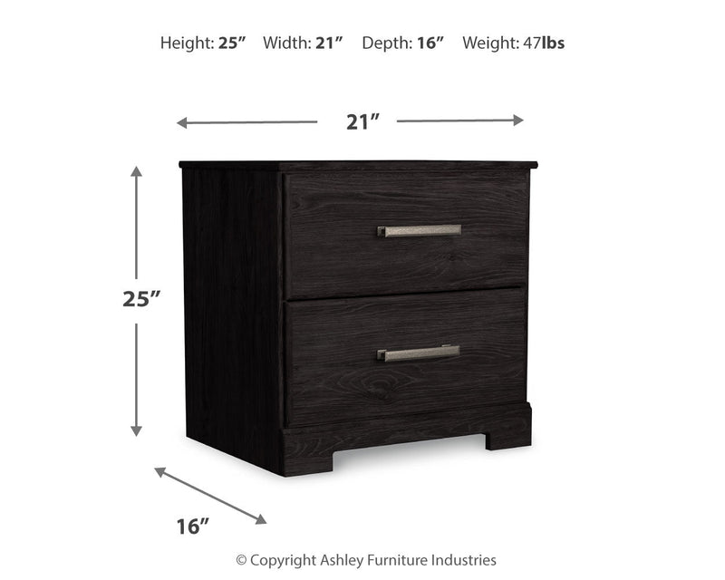 Belachime Twin Panel Bed with Nightstand in Charcoal - PKG018421