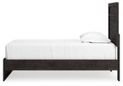 Belachime Twin Panel Bed with Nightstand in Charcoal - PKG018421